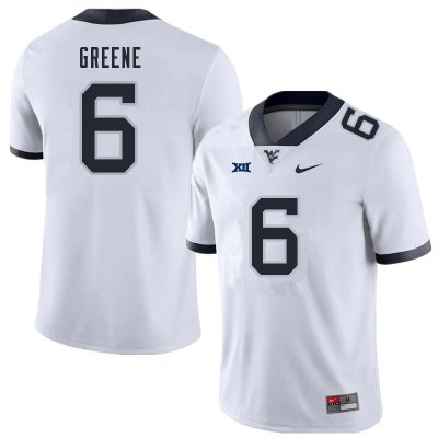 Men's West Virginia Mountaineers NCAA #6 Garrett Greene White Authentic Nike Stitched College Football Jersey OD15Q85BO